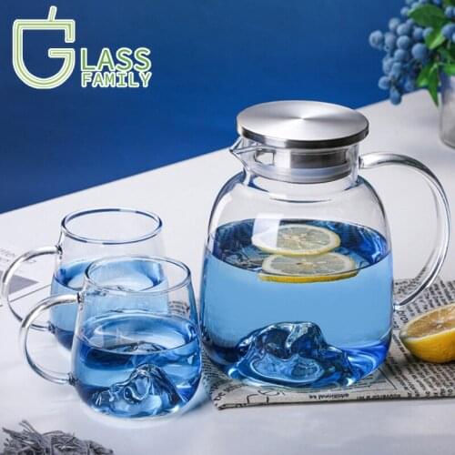 GF 1.8L Large Capacity Glass Cup Pitcher Bar Party Water Bottle Beverage Cold Water Iceberg Kettles for Home Kitchen Shot Glass