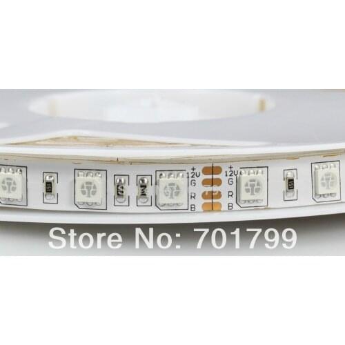 LED strip 5050 SMD 12V flexible light 60LED/m,5m 300LED,White,White warm,Blue,Green,Red,Yellow;RGB;non-waterproof;white pcb