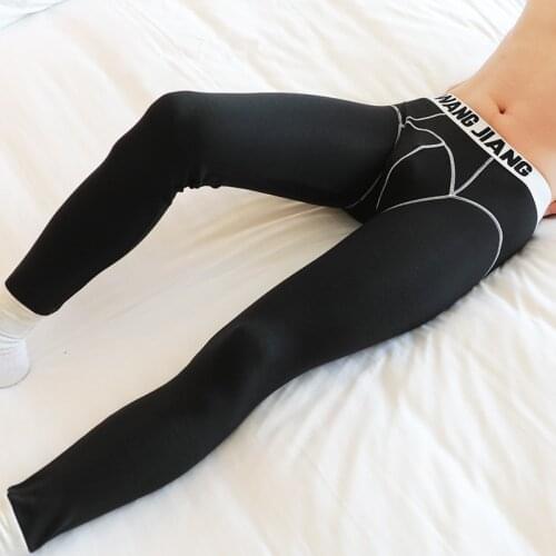 Mens long johns Plus velvet warm pants thin elastic line of men fashion sexy underwear cotton tight legging long Johns Bottoms