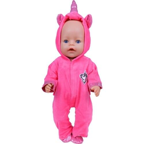 Reborn Doll 43cm Clothes 18 Inch New Born Doll Clothes Plush Unicorn Clothes for Baby Birthday Gifts Doll Customizing Supplies