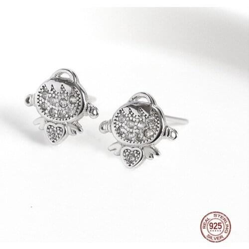 LKO 925 Sterling Silver Angel Baby Stud Earrings Chic Personality Temperament For Women Luxurious Zircon Jewelry Earrings