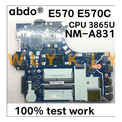 EC570 NM-A831 suitable for Lenovo ThinkPad E570 E570C notebook motherboard P / N 01LW067 CPU 3865U DDR4 100% test work