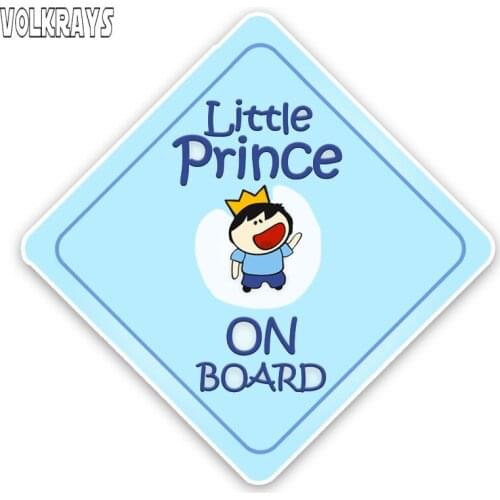 Volkrays Lovely Car Sticker Warning Sign Graphic Little Prince Baby on Board Colored High Quality Reflective Sunscreen,13cm*13cm