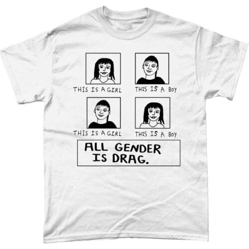 All Gender is Drag Funny Graphic Tees Unisex Men Women Short Sleeve Loose Cotton Tops Ins Fashion Summer Aesthetic T shirts