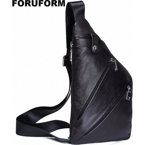 Genuine Leather Men Bag Brand Handbag Men Chest Pack Messenger Shoulder Bag Belt Waist Bag Travel Crossbody Bag LI-1993