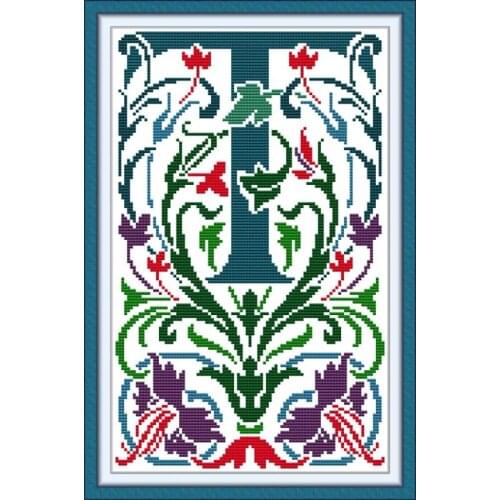 Joy Sunday Stamped Cross Stitch Kits Letter Patterns 14CT 11CT Counted Printed Fabric Handmade Crafts Embroidery Needlework Sets