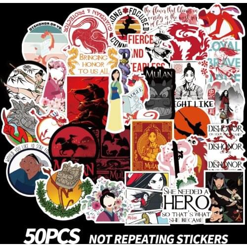 50pcs/set Hua Mulan Scrapbooking Stickers Decal For Guitar Laptop Luggage Car Fridge Graffiti Sticker