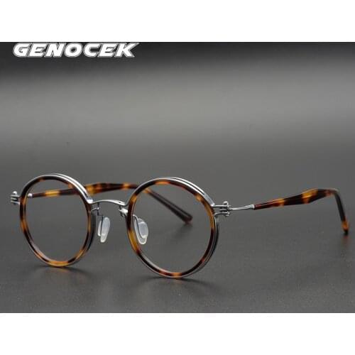 Vintage Handmade Acetate Round Glasses Frame Men Women Luxury Brand Retro Prescription Optical Myopia Eyeglasses Frame Eyewear