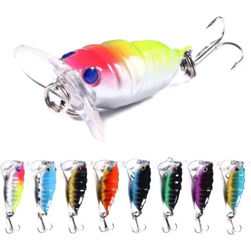Fishing Lure Cicada Floating Iscas Artificial Bait 4cm 4.4g Pesca Fish Popper Lure Topwater Insect Fly Fishing