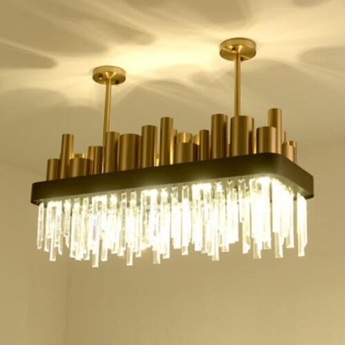 Postmodern Light Luxury Crystal Glass Chandelier Modern Simple Living Room Dining Creative Chandelier Round Ceiling Lamp