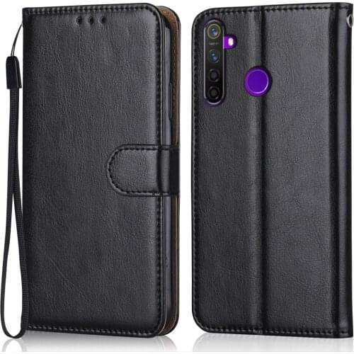 Luxury Leather Case for On Realme Narzo 10 Wallet Stand Flip Case Phone Bag with Strap