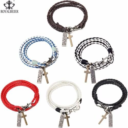 ROYALBEIER New Fashion Leather Bracelet Punk Style Multilayer Bracelets & Bangles Rivet Bracelet For Women pulseras Jewelry