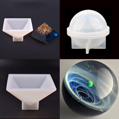 95mm Pyramid + 60mm Sphere Ball Silicone Mold DIY Resin Casting Mould for DIY Dried Flower Ornament