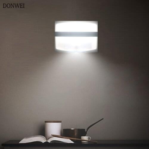 Battery Powered LED Infrared PIR Motion Sensor Wall Light Wireless LED Wall Lamp Auto On/Off for Bedroom livingroom Staircase