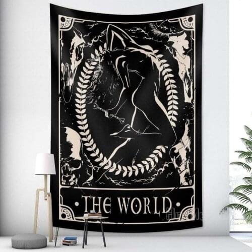 Tarot Tapestry The World Vintage Astrology Divination Wall Hanging Decor