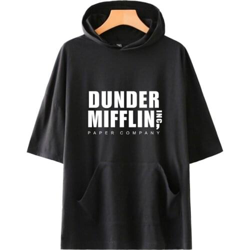 The Office TV Show Dunder Mifflin Men Women Short Sleeve Hoodies T Shirt Comfortable Cotton Hoodie T-shirt Paper Company Tshirt