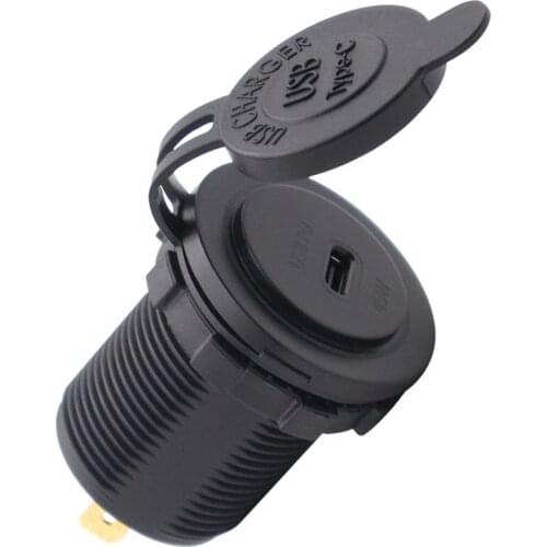 USB Charger Socket Type-C USB PD Interface Outlet 45W DC12/24V Charger Socket For Car Cart Boat Motorcycle