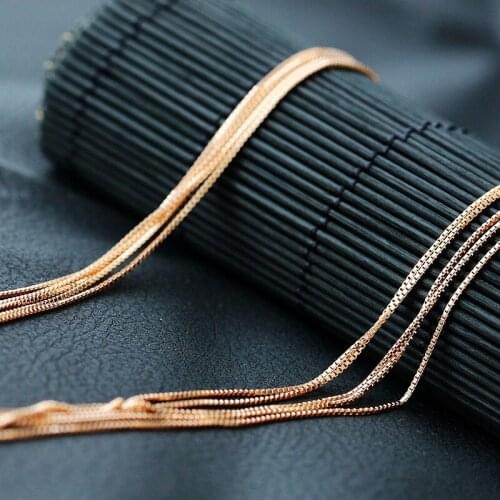 S925 Sterling Silver Jewelry Wholesale Genuine Sterling Silver Necklace Fine Silver Chain Women And Men Box Chain