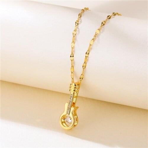 Jewelry Gift European Hip Hop Jewelry Copper Zircon Womens Gold Titanium Steel Necklace Party Necklaces for Women Choker