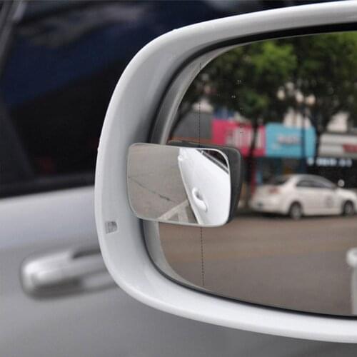 2Pcs Frameless Blind Spot Car Rear View Mirror 360 Degree Rotation Auto Rearview