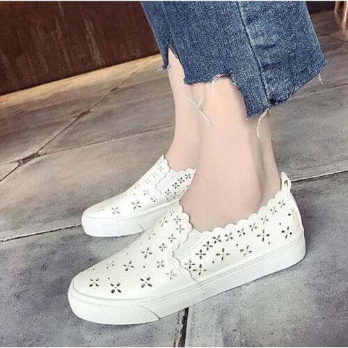 2018 New Women Sneakers Hollow Flat Shoes Lace Up Spring Female Casual Shoe For Woman Platform Comfortable Student Footwear