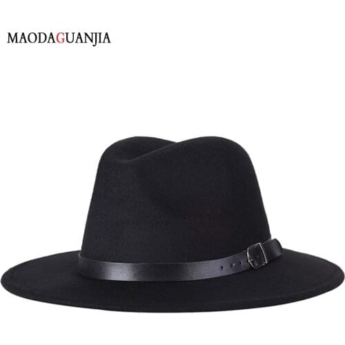 Winter Autumn Lmitation Woolen Women Men Ladies Fedoras Top Hat Jazz Caps European American Round Caps Bowler Hats