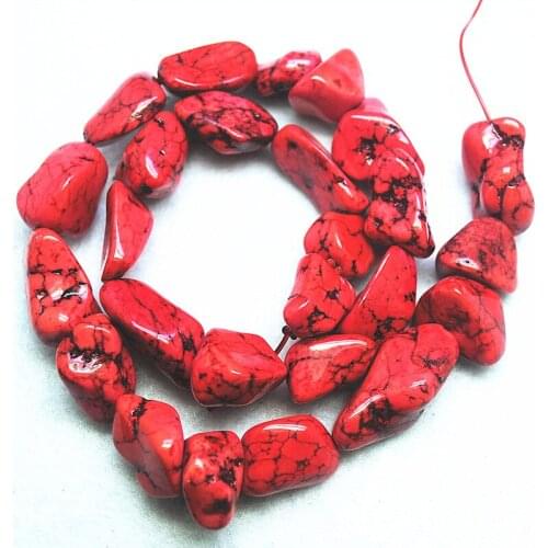 1 string 40cm length red turquoise chips size 15-20mm hot selling for women bracelets making jewelry finding parts wholesale pri