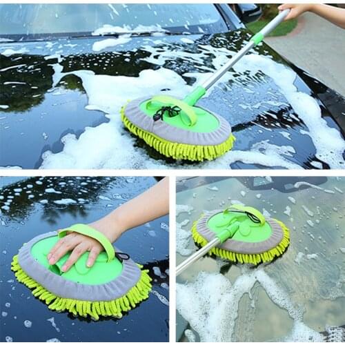 Detailing Brushes Adjustable Handle Car Cleaning Mops For Auto Washing Soft Chenille Broom Window Wash Tool Dust Remover Brush