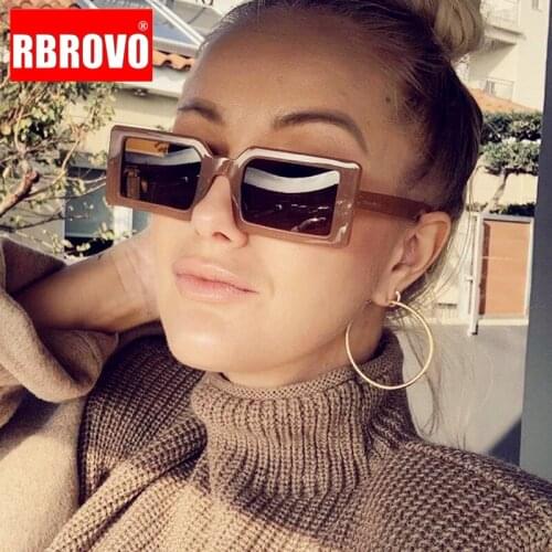 RBROVO 2021 Rectangle Sunglasses Women Luxury Brand Eyewear for Women/Men Vintage Square Eyeglasses Women Square Oculos De Sol