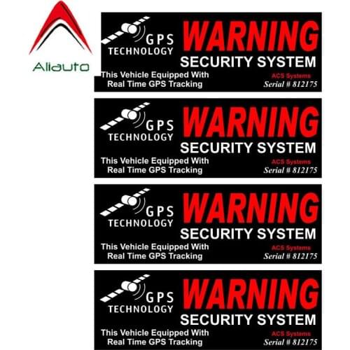 Aliauto Creative Car Sticker 4X GPS WARNING SECURITY SYSTEM Personality Reflective Waterproof Cover Scratch Decal PVC,4*10cm*4cm
