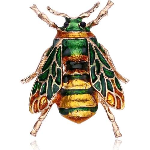 Insect Bumble Bee Brooch for Women Kids Girls bee jewelry Gold Color Yellow Green Enamel Brooches Jewelry bumble bee Gift