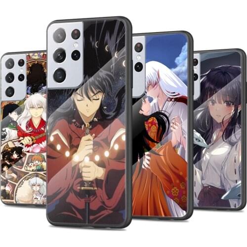 Inuyasha Anime Black hair Tempered Glass Cover For Samsung Galaxy S21 Plus Ultra M21 M31 M51 A52 A72 Phone Case Coque