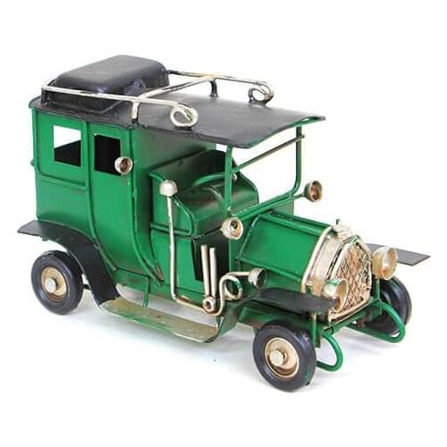 Decorative Green Metal Car -Trinket, Miniature, Gift, Nostalgic, Vintage, Handmade, Hand Painted, quality Durable
