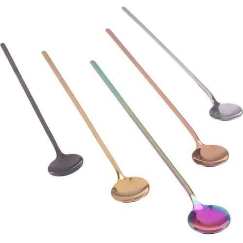 Coffee Spoon 24cm Long Handled Stainless Steel Ice Cream Dessert Tea Spoon