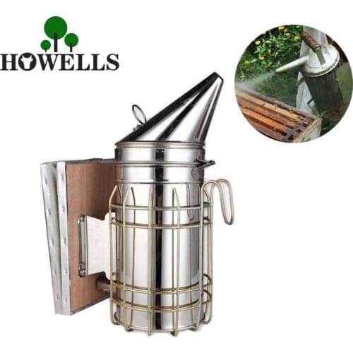 Bee Keeping Smoker Stainless Steel Bee Hive Smoker Small Galvanized with Heat Shield Board Beekeeping Equipment tool