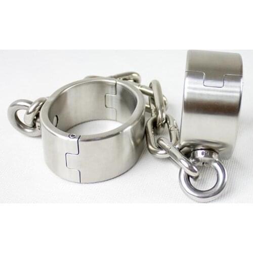 Stainless Steel Ankle Cuffs Chain Leg Irons BDSM Bondage Sex Toys For Couples Adult Games Slave Restraints Torture tools