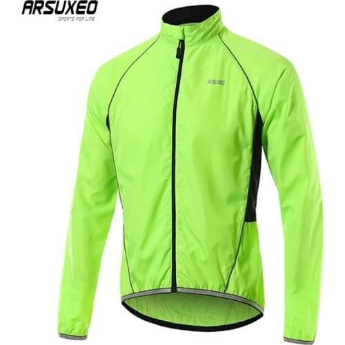 ARSUXEO Sun Protection Bicycle Skin Clothing Mens Running Outdoor Sports Cycling Jacket Waterproof Quick Dry Windbreaker