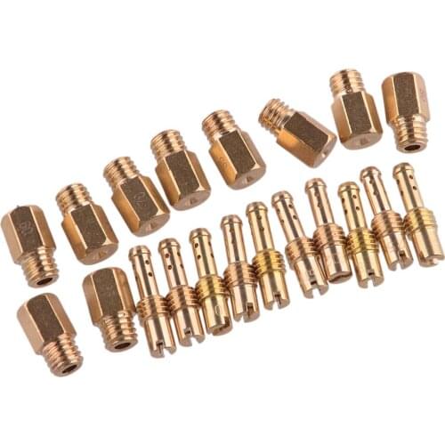 10pcs Metal Light Gold Main Jets & Pilot Jets Carburetor Kits Fit for Mikuni TM TMX VM VM22 Replacement