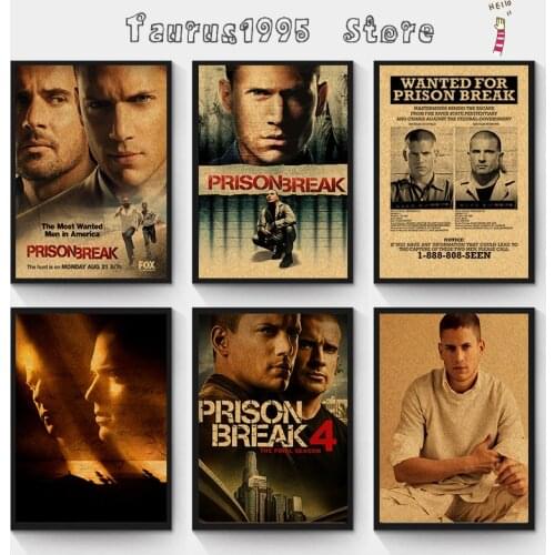 New Room decoration movie Prison Break 2 kraft paper retro poster art wall sticker bar cafe painting pictures