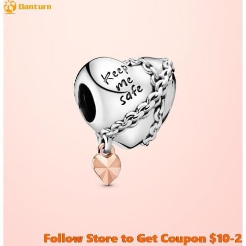 2020 New 925 Sterling Silver Beads Chained Heart Charms fit Original Pandora Bracelets Women DIY Jewelry