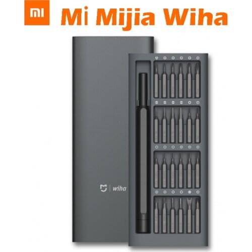 Original Xiaomi Mijia Wiha Daily Use Screwdriver Kit 24 Precision Magnetic Bits Alluminum Box Screw Driver xiaomi smart home Kit