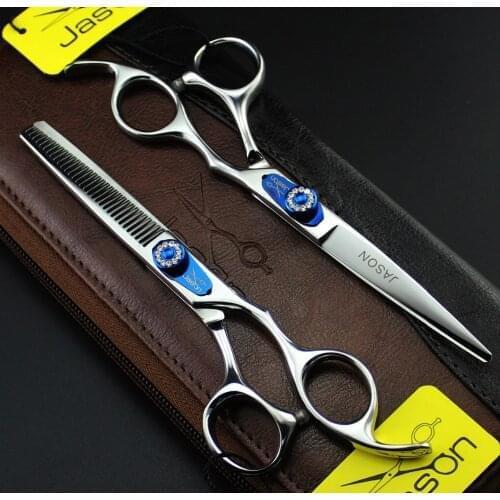 6 inch Brand Jason Factory Price Hairdressing Scissors JP 440C Diamante Barbers Cutting Scissors Thinning Shears Hair Scissors