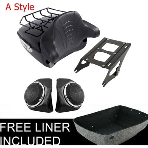 Motorcycle King Pack Trunk Rack Backrest Speaker For Harley Tour Pak Bag Road King Road Glide Street Glide 2014-2020