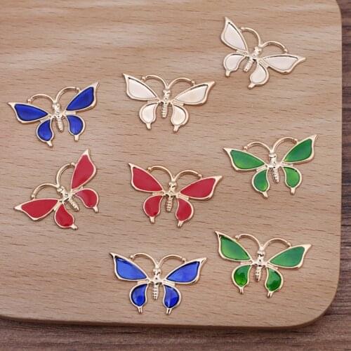 100 pcs Copper Brass Butterfly Pendant Charms For Necklace Bracelet Earrings Butterfly Jewelry Making Findings Accessories