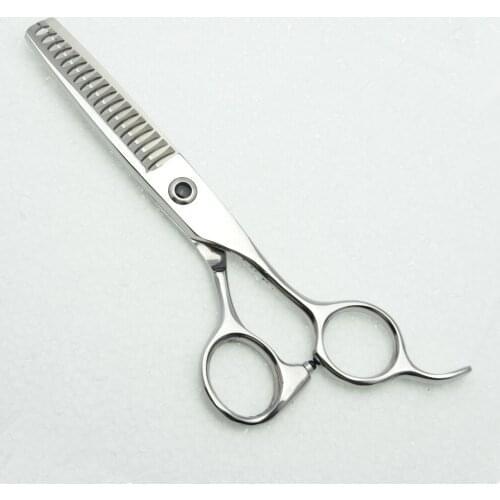 6'' Customized Logo Japan 440C Professional Human Hair Thinning Scissors Hairdressing Shears 18 Teeth 35% Thinning Rate C2004