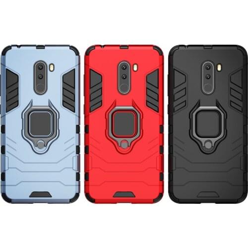 Shockproof Armor Case For POCOPhone F1 Case Ring Holder Stand Phone Cover For Xiaomi POCO Phone F 1 Cover For Pocophone F1 Coque