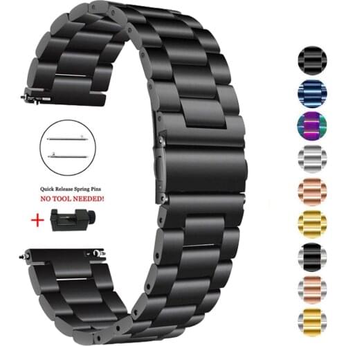 New Band For Garmin Vivoactive 3/4 Forerunner 245 645 Music Strap For Garmin Venu Bracelet Stainless steel WatchBands 22mm 20mm