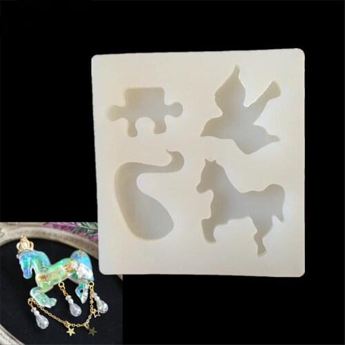 DIY Crystal Drops Rubber Silicone Mold Puzzles Swallow Horse Swan Animal Series Accessories Handmade Tools Jewelry Epoxy Mould