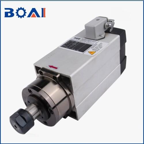 HQD1.5KW electric spindle Square air-cooled high-speed engraving machine spindle motor Woodworking engraving machine