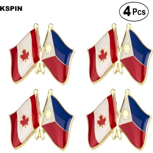 Canada & Philippines Friendship Flag Pin Lapel Pin Badge Brooch Icons 4pcs